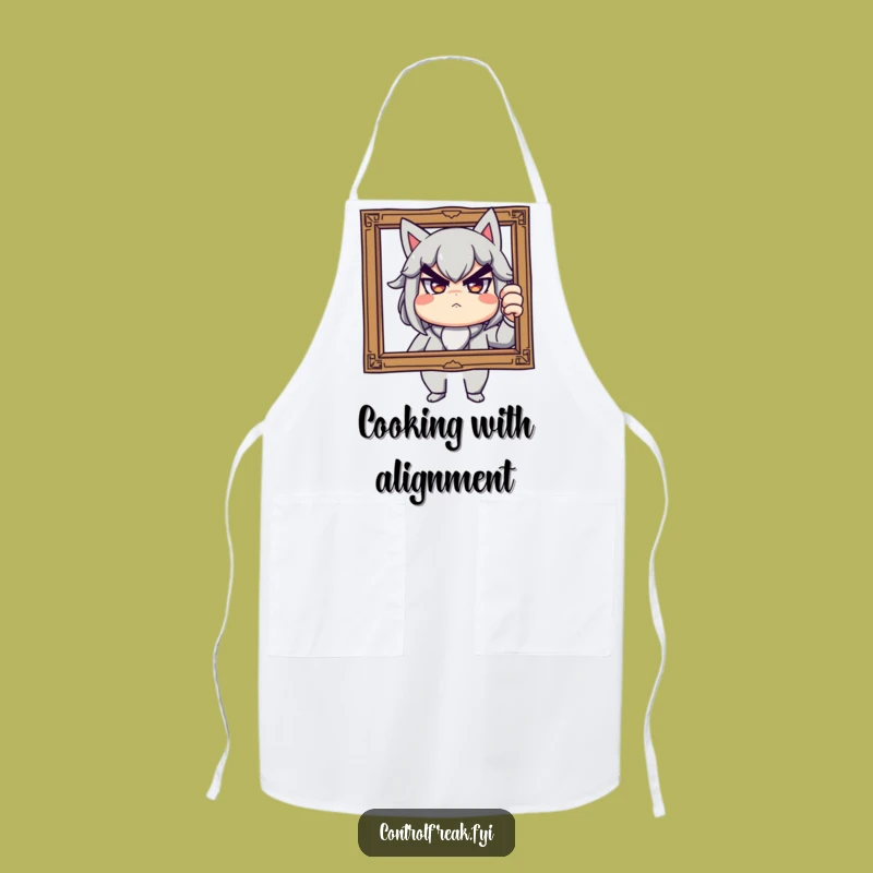 Funny Kitchen Apron: Stern Playful Framer, Cooking Decor Humor Gift
