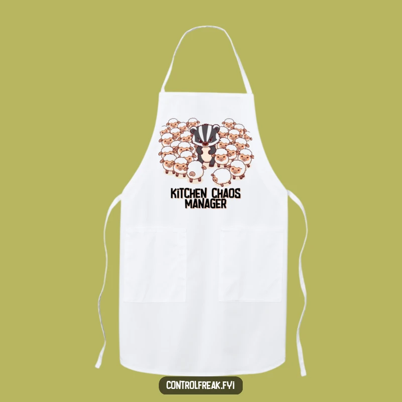 Funny Badger Sheep Apron: Herd Your Kitchen Tasks with Grumpy Charm
