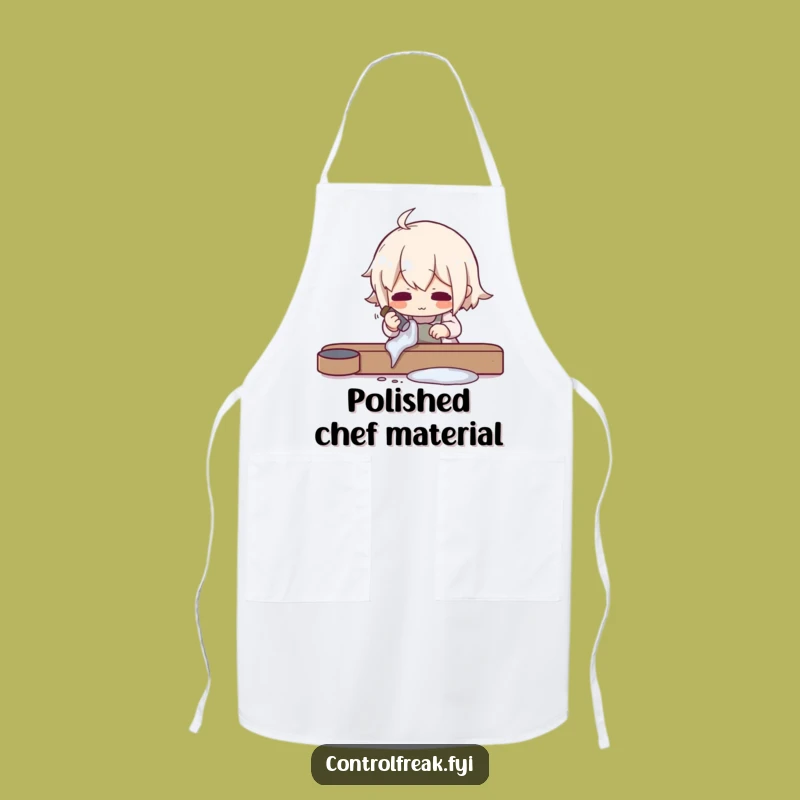 Funny Kitchen Apron: Meticulous Polisher, Culinary Shine Gift