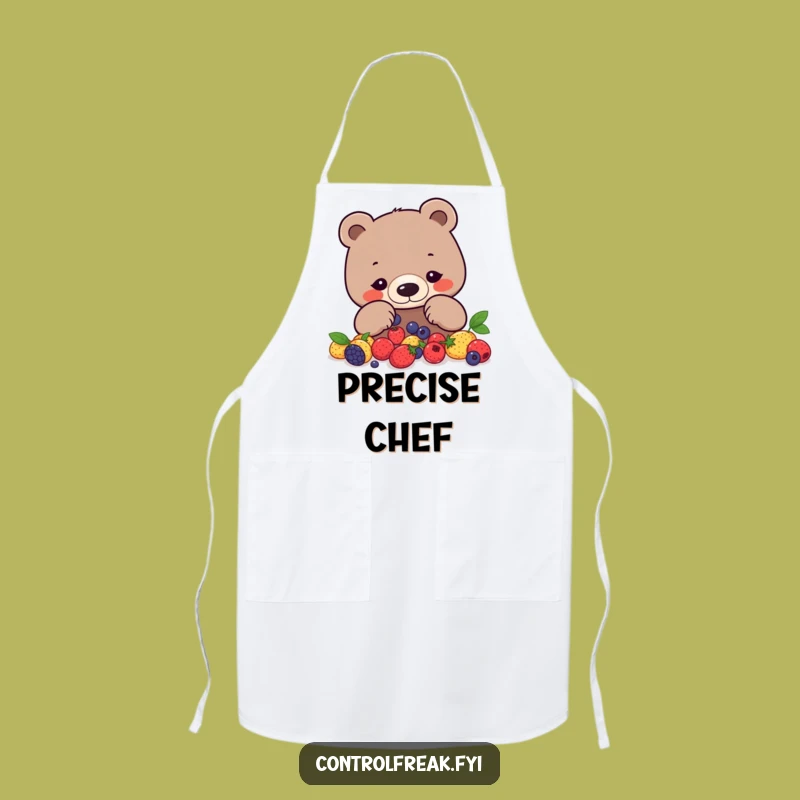 Funny Bear Apron: Cook with Precision on a Geometric Berry Arrangement Design