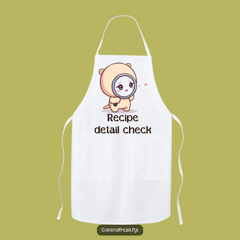 Funny Apron: Tiny Character Magnifying Dot, Kitchen Detail Gift