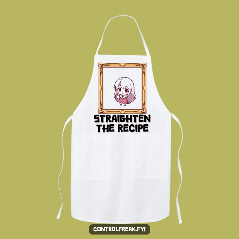 Funny Decorator Apron: Character Adjusting Tilted Frame, Kitchen Funny Gift