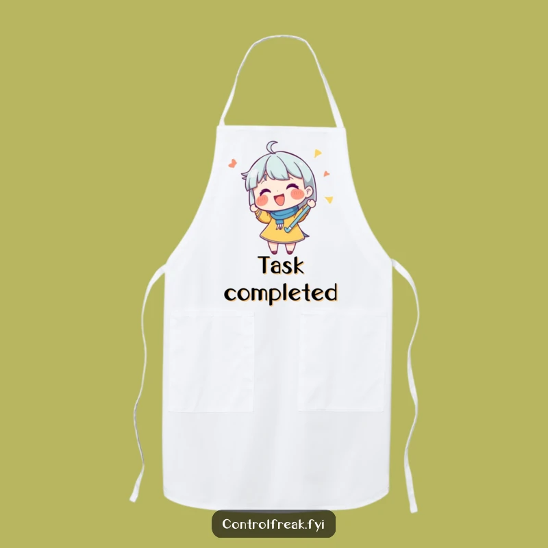 Funny 'List Master' Apron: Chef Character Checking Off Goals, Perfect Gift for Organized Cooking Fun!