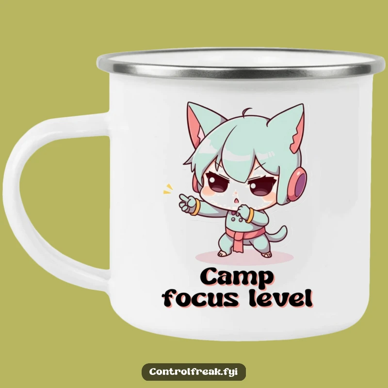 Funny Enamel Camping Mug: Exaggerated Concentration, Tiny Movement Humor Gift