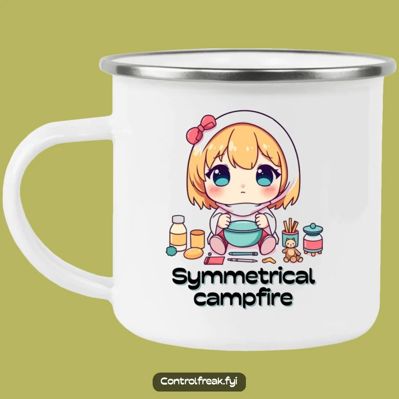 Funny Kawaii Symmetry Camping Mug: Balanced Sips on Every Adventure!