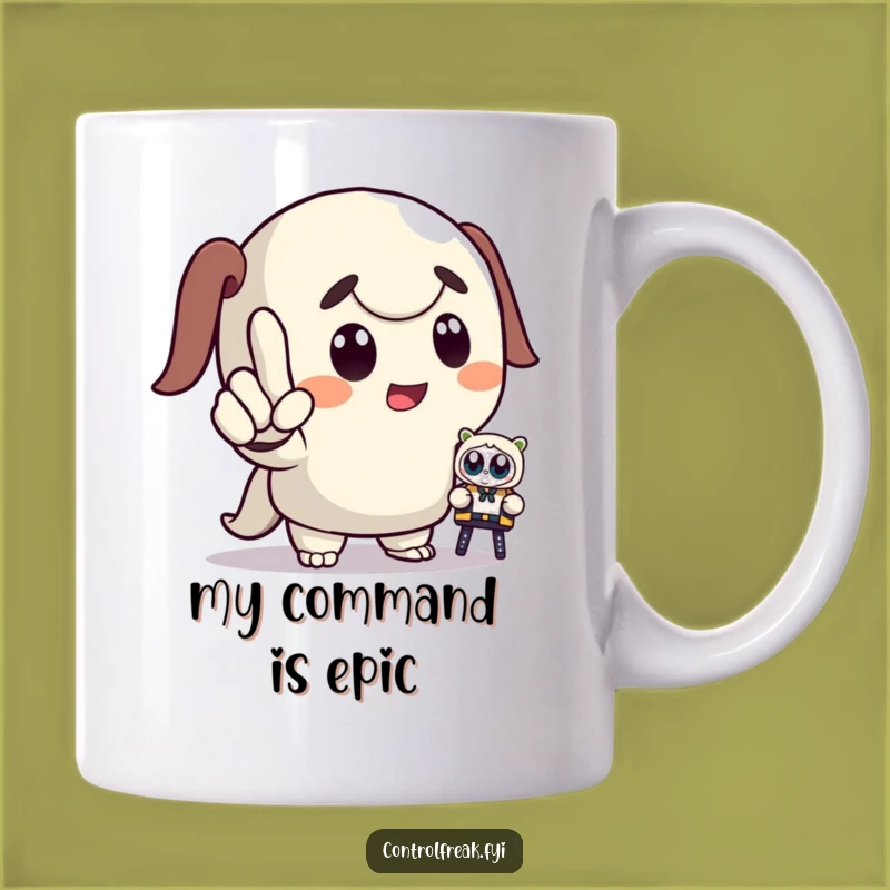 Funny Commander Character Mug: Hilarious Toy Control Design, Perfect Gift for Bosses