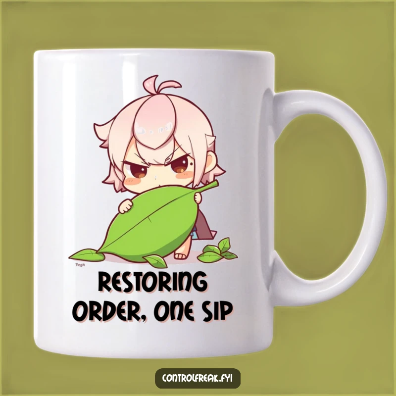 Funny Determined Leaf Straightener Mug: A Gift for Nature's Heroes