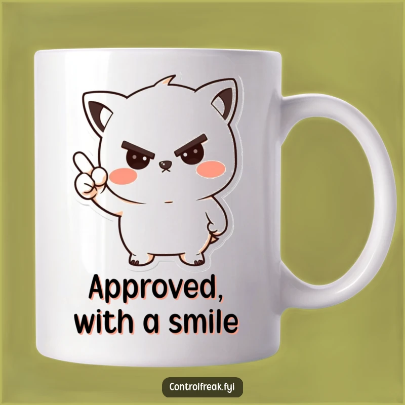 Funny Kawaii Nod Mug: Stern but Friendly Greeting Gift for Any Occasion