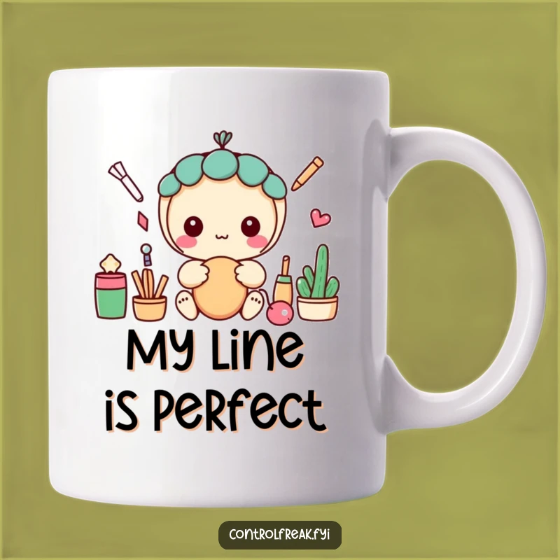 Funny Kawaii Organizer Mug: Perfect Line Maker Gift for Neat Freaks