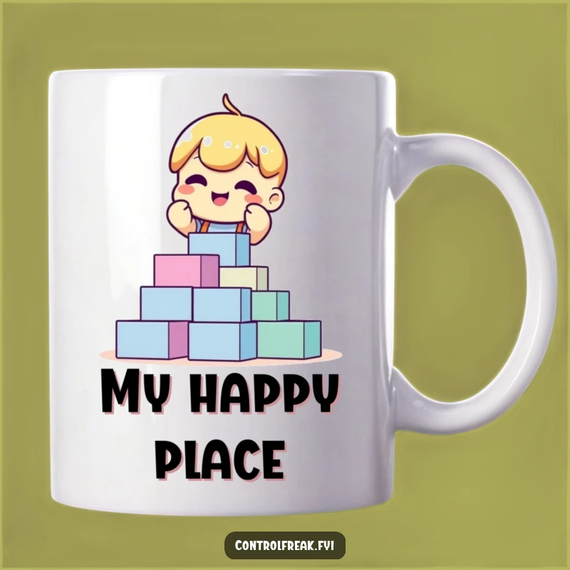 Funny Block Stacking Mug: Excited Organizer, Perfect Gift Idea