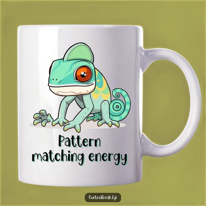 Funny Chameleon Pattern Mug - Hilarious Gift for Mismatched Personalities