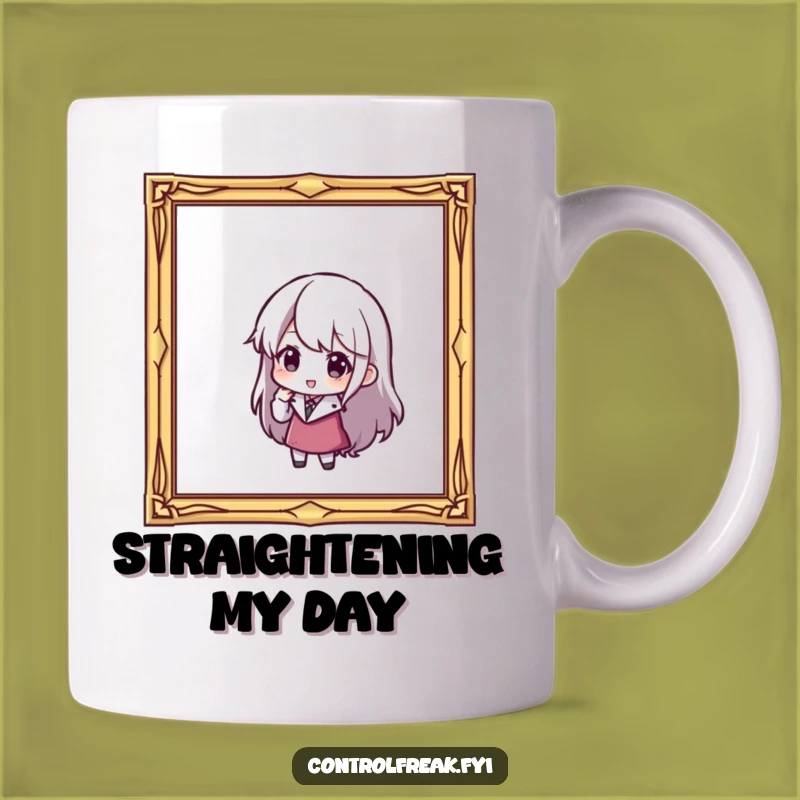 Funny Decorator Mug: Character Adjusting Tilted Frame, Home Decor Funny Gift