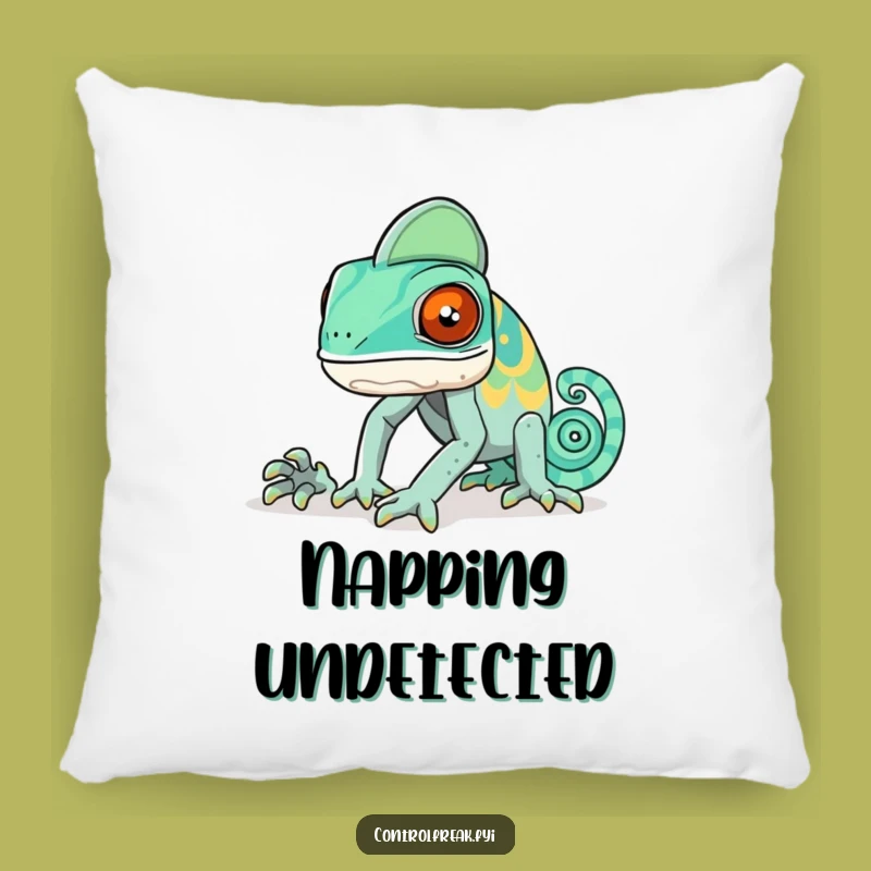 Comfy Funny Chameleon Pattern Pillow - Cozy Gift for Unconventional Comfort