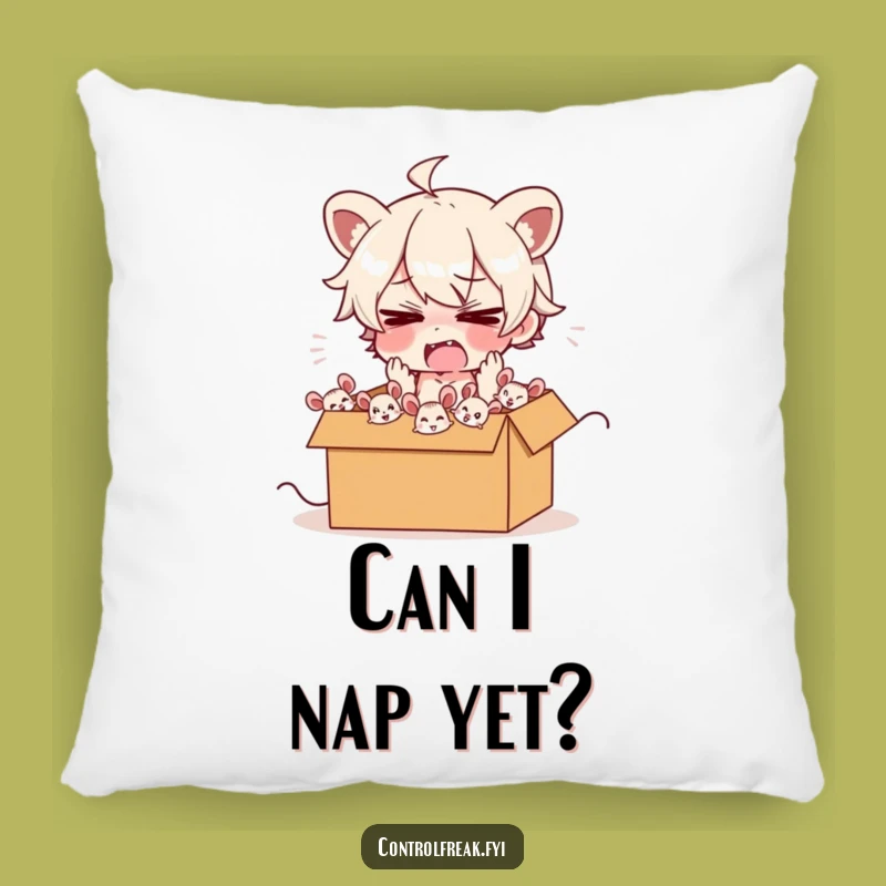 Funny Frazzled Mouse Herder Pillow: Cozy Chaos Cushion, Relaxing Gift