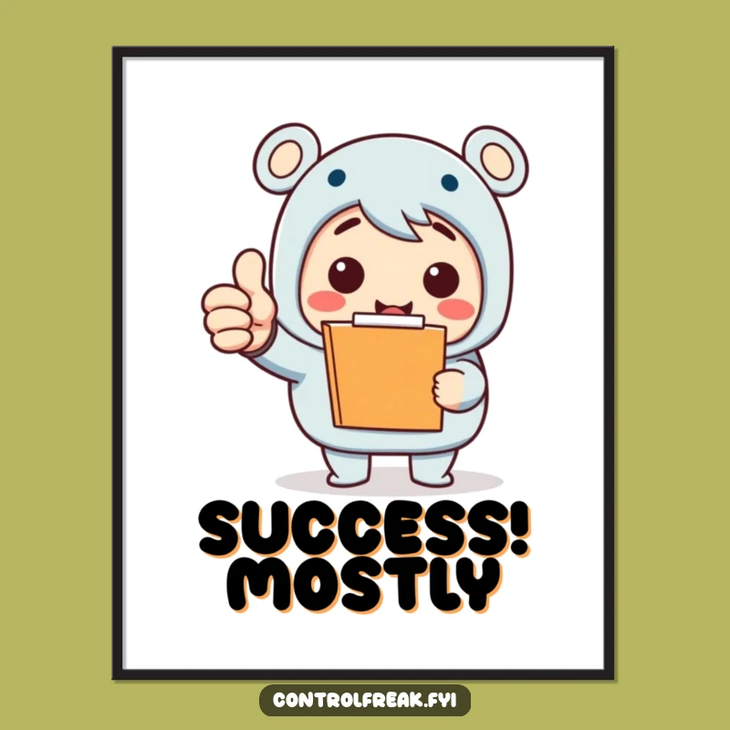 Funny Clipboard Celebration Art Print: Hilarious Motivational Wall Decor