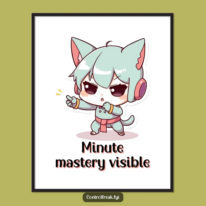 Funny Digital Art: Exaggerated Concentration Character, Precision Movement Wall Art Gift