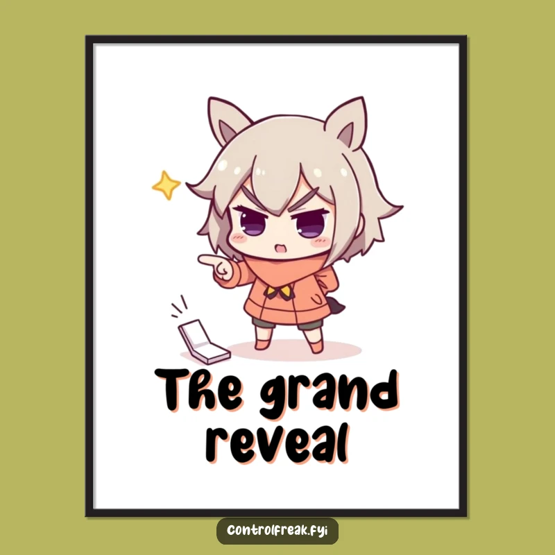 Funny Dramatic Pointer Digital Art: Humorous Decor for Observant Spaces!