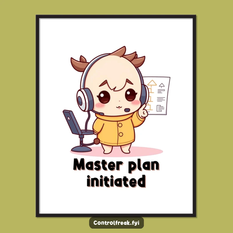 Funny Headset Flowchart Print: Strategic Wall Art, Instant Gift