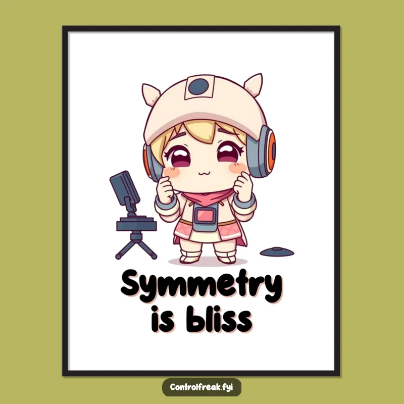 Funny Perfectionist Digital Art: Smirking Character Print, Perfect Humorous Wall Decor Gift