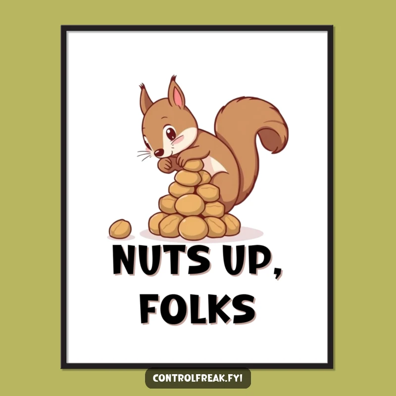 Funny Squirrel Pyramid Digital Art - Printable Gift for Quirky and Organized Spaces