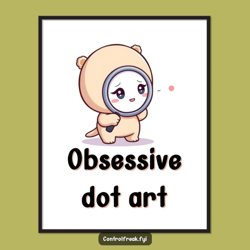 Funny Digital Art: Tiny Character Magnifying Dot, Instant Focus Gift