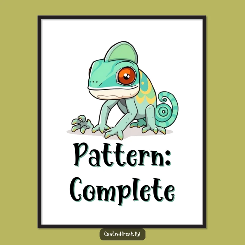 Funny Chameleon Pattern Digital Art - Printable Gift for Unique Spaces
