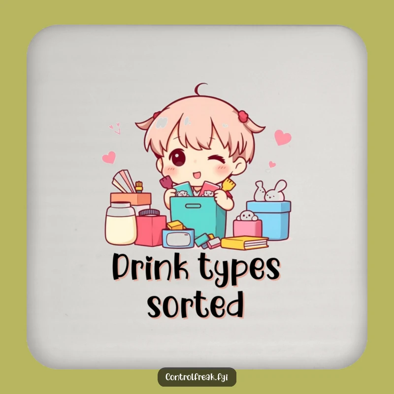 Funny Drink Coasters: Sorting Success Set - Hilarious Protection for the Organized Whiz