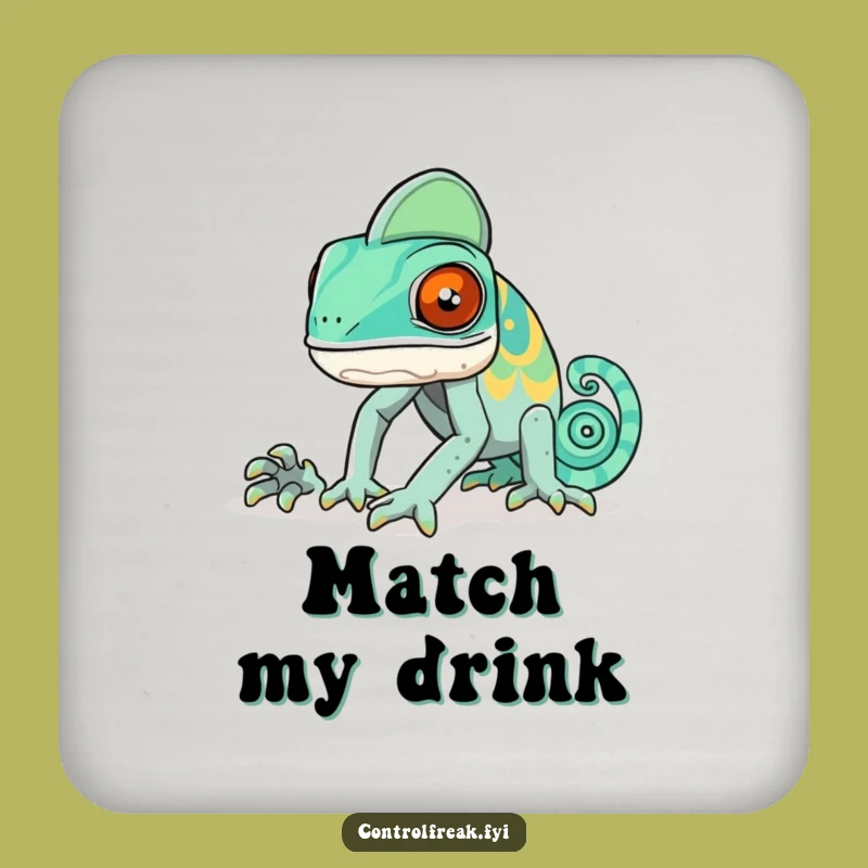 Funny Chameleon Pattern Coaster Set - Gift for Eclectic Drinkers