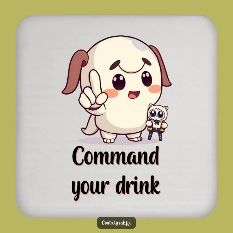 Funny Commander Coaster: Protect Surfaces with Hilarious Character Design, Perfect Funny Gift