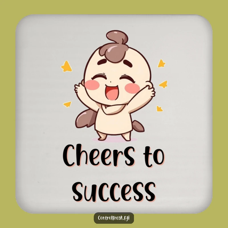 Funny Drink Coaster: Satisfied Gesturer, Home Victory Decor Gift