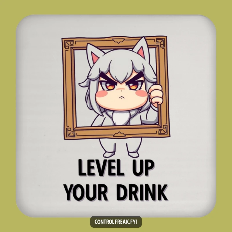 Funny Drink Coaster: Stern Playful Framer, Home Decor Humor Gift