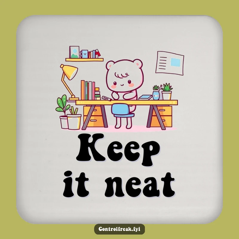 Funny Kawaii Desk Tidier Coasters: Protect Surfaces with Order