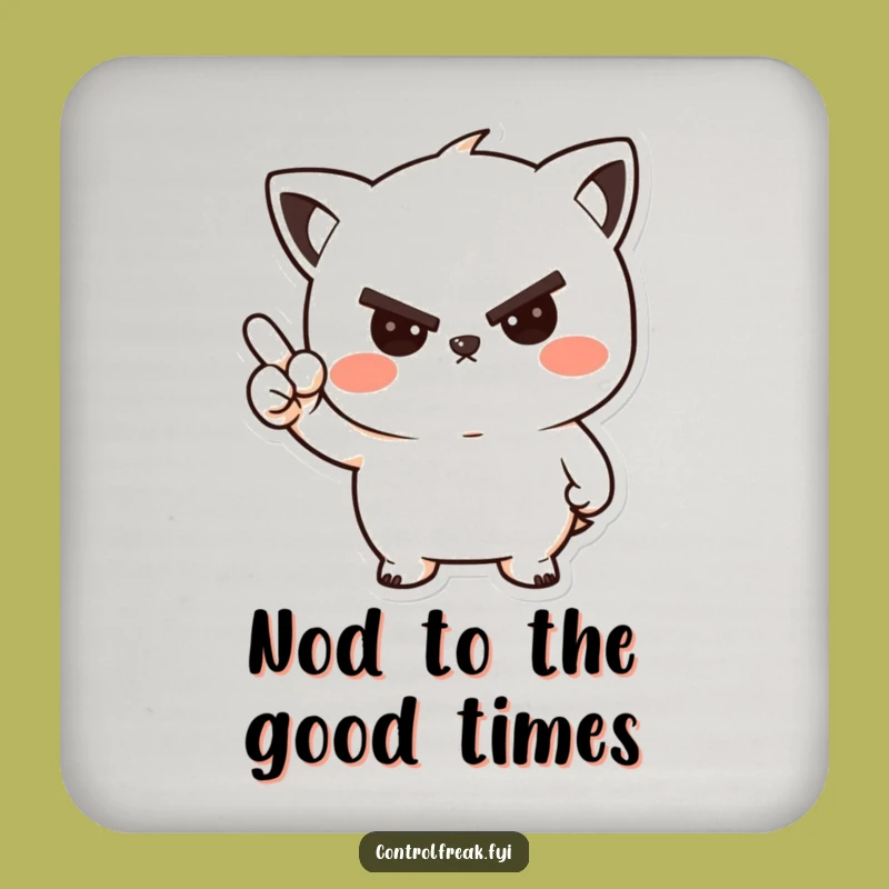 Funny Kawaii Nod Coaster Set: Stern, Friendly Protection for Your Surfaces