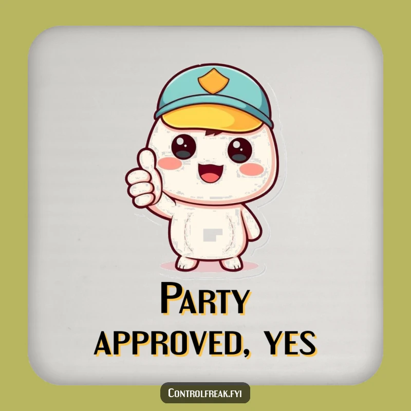 Funny Kawaii Order Approved Coaster Set: Protect Surfaces Humorously