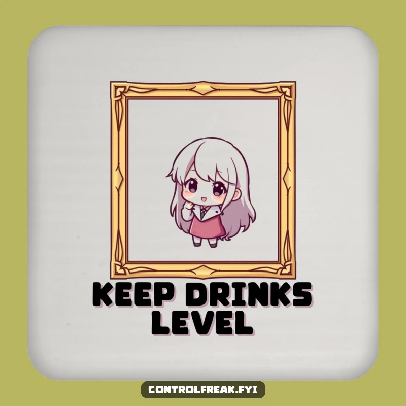 Funny Decorator Coaster: Character Adjusting Tilted Frame, Bar Funny Gift