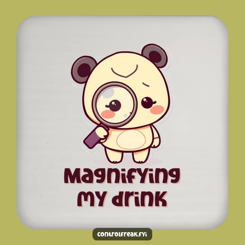 Funny Obsessed Detective Coaster: Protect Surfaces with Tiny Character Magnifying Glass, Unique Funny Gift