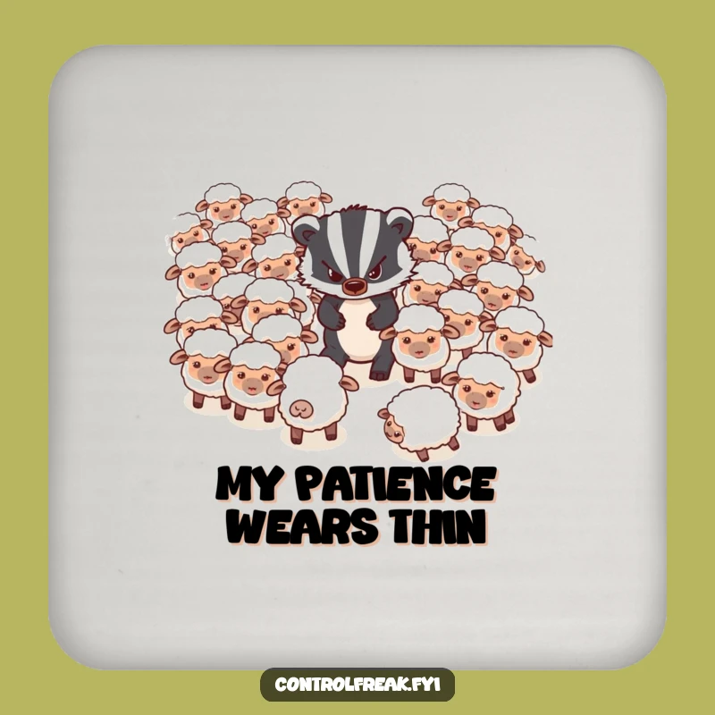 Funny Badger Sheep Coaster: Protect Surfaces with Grumpy Charm