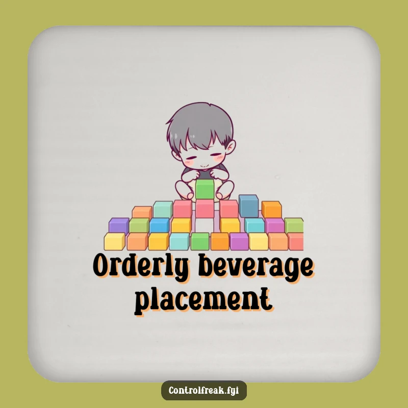 Funny Drink Coaster: Character Organizing Blocks, Table Order Gift