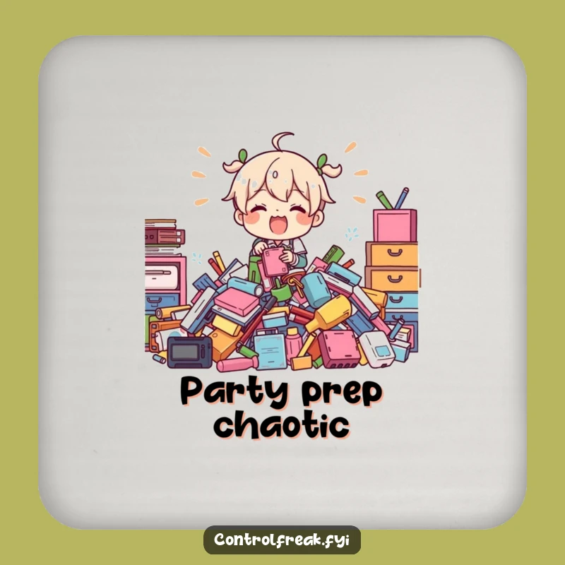 Funny Drink Coasters: Chaotic Organizer Set - Hilarious Protection for the Master of Mess