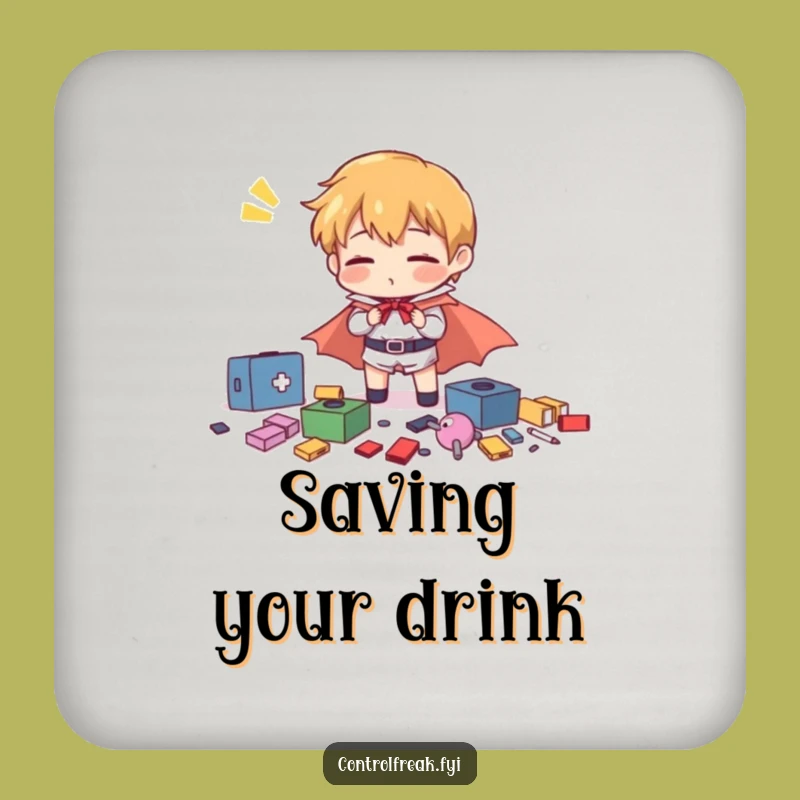 Funny Hero Organizing Coaster - Bar Gift for the Tidy
