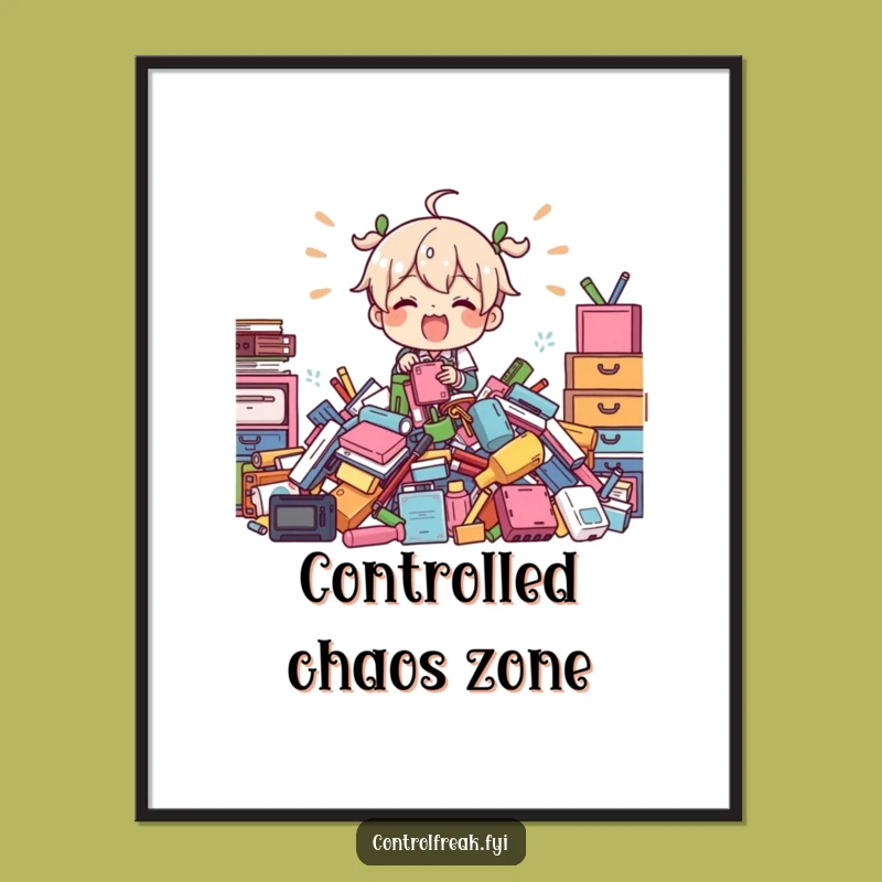 Funny Poster: Chaotic Organizer Character - Hilarious Wall Art for the Master of Mess
