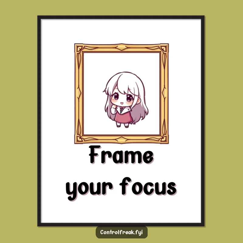 Funny Decorator Poster: Character Adjusting Tilted Frame, Wall Art Funny Gift