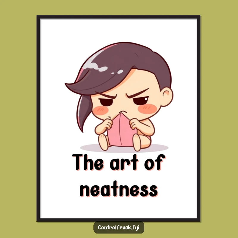 Funny Frowning Folder Poster: Precision Art Decor, Artistic Gift