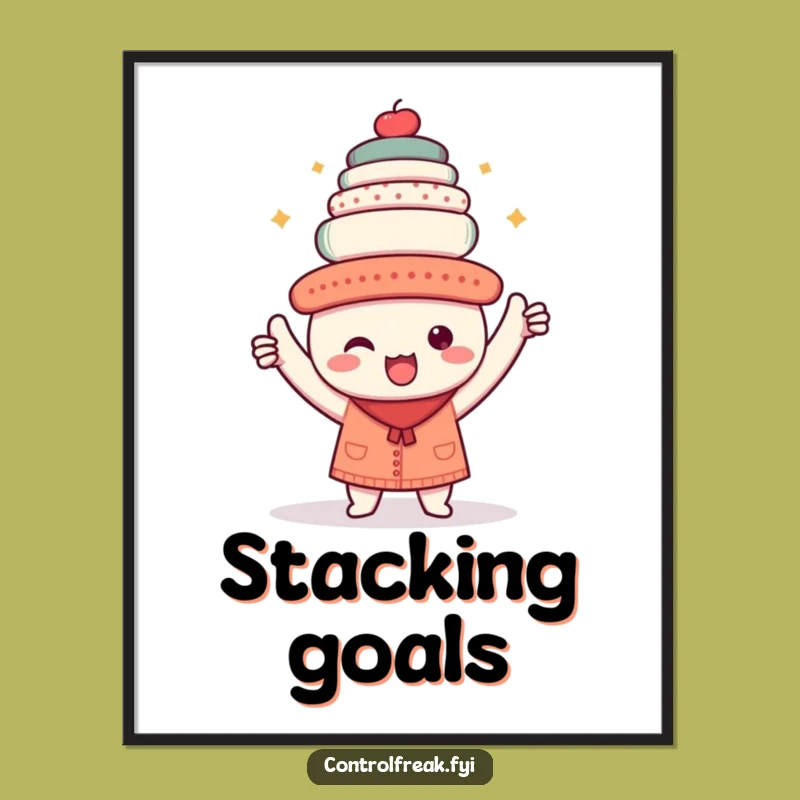 Funny Kawaii Perfectionist Poster: Display Your Triumphs with This Organized & Humorous Art!