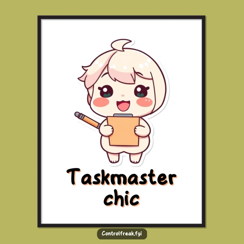 Funny Organizer Poster: Cheerful Character Art, Perfect Humorous Wall Decor Gift