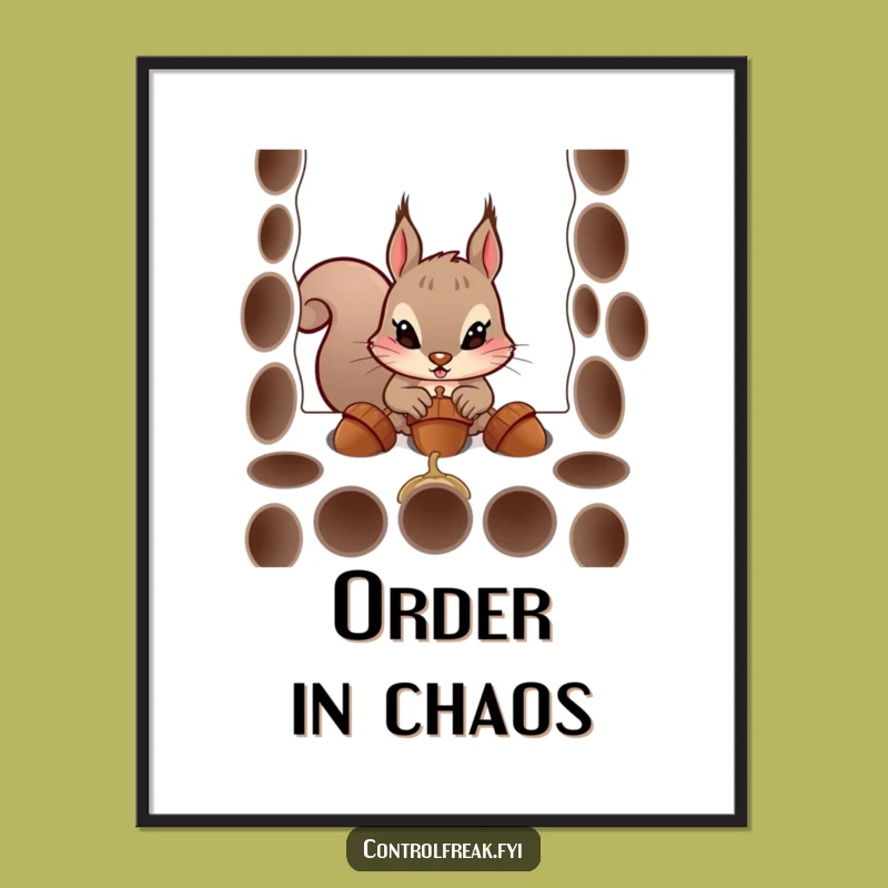 Funny Squirrel Acorn Precision Poster - Hilarious Wall Art for Nutty Decor