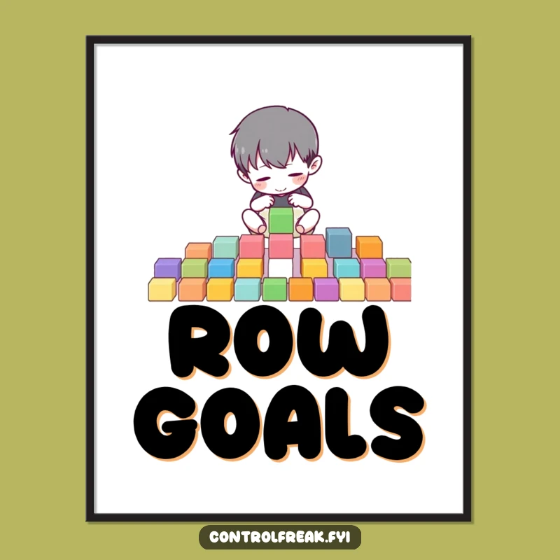 Funny Poster: Character Organizing Blocks, Quirky Art Gift