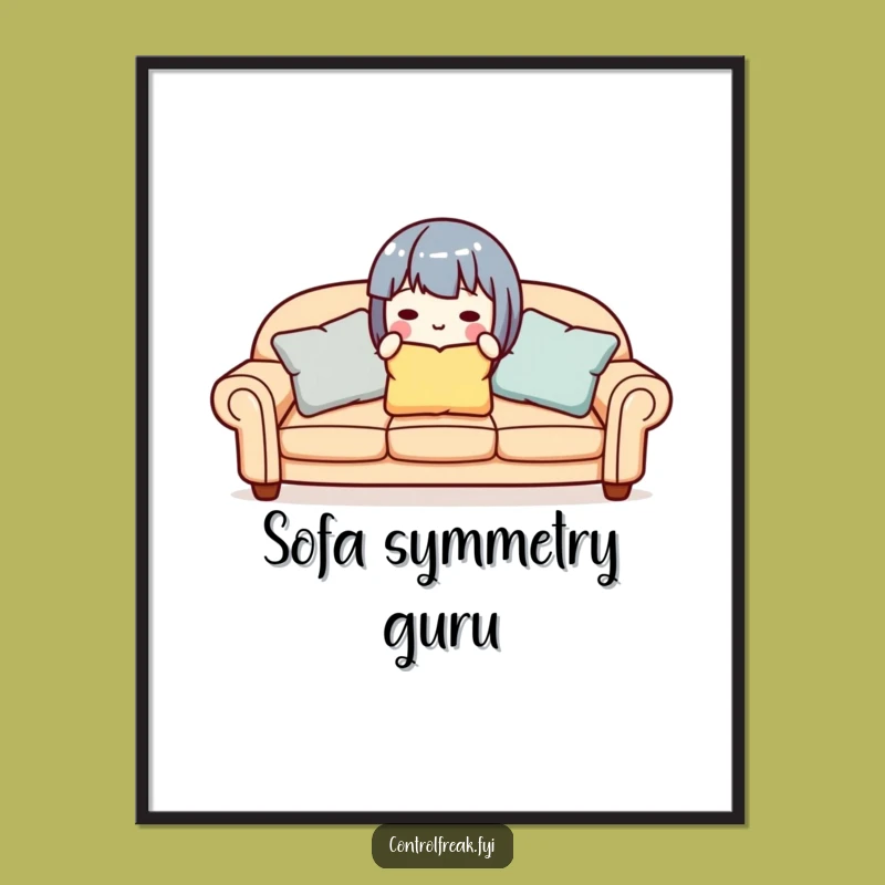 Funny Organizer Poster: Cute Character's Pillow Alignment Art