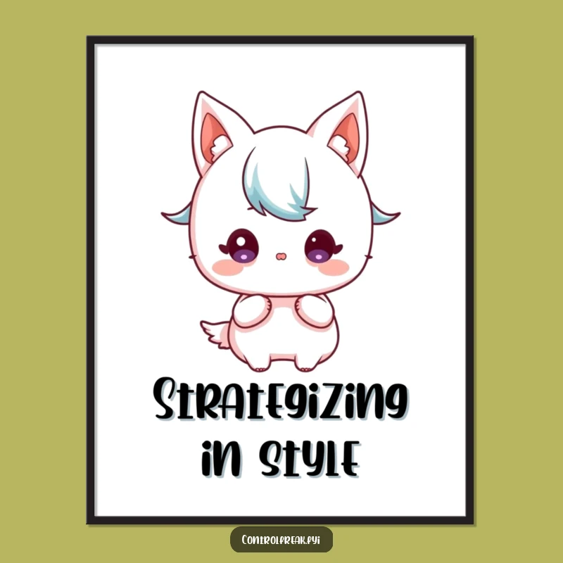 Funny Kawaii Planner Poster: Blueprint Art, Focused Vision, Great Wall Gift