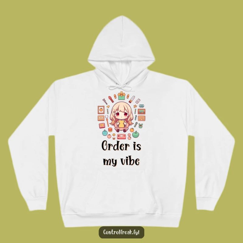 Funny Symmetrical Arranging Character Hoodie: Cozy Humor for the Orderly Soul